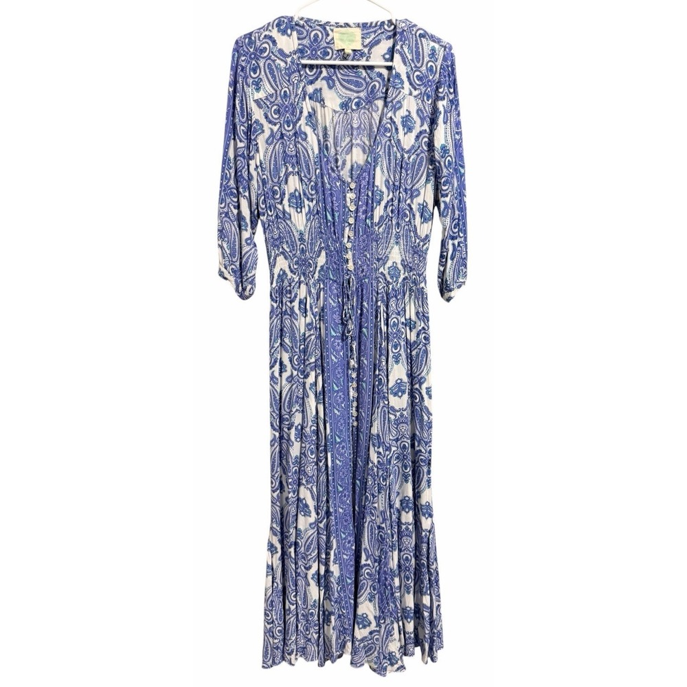 Z and L Blue Paisley Maxi Dress Women's Size Small